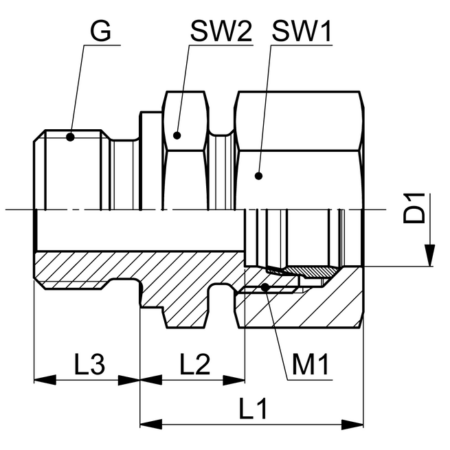 Gerade AG-Verschr 1.4571 Gr. 06LR 1.2