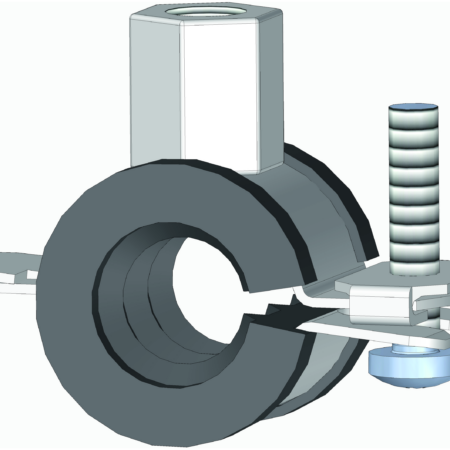 Cliprohrschelle Wst.1.4401+EPDM-Einlage M8/M10, 5x25 FL=20x1mm Spannb.57-60mm