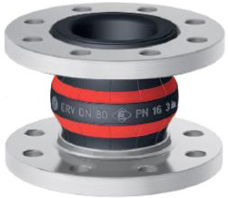 Elaflex-Rotex Gi-Kompensator PN16 DN 65 I/A:EPDM kurzzeit.b.130Gr.Fl.Stahl verz.