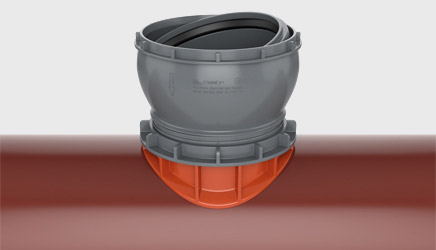Connex-Abzweiger m.Kugelgelenk DN300 (GF-UP/PVC/PP/AZ/FZ)Anschluss DN150