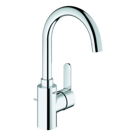 GROHE Einhand-Waschtischbatterie Eurostyle Cosmopolitan 23043_3, L-Size, Einlochmontage, getrennte innenliegende Wasserwege – kein Kontakt mit Blei oder Nickel, Zugstangen-Ablaufgarnitur 1 1/4'', chrom