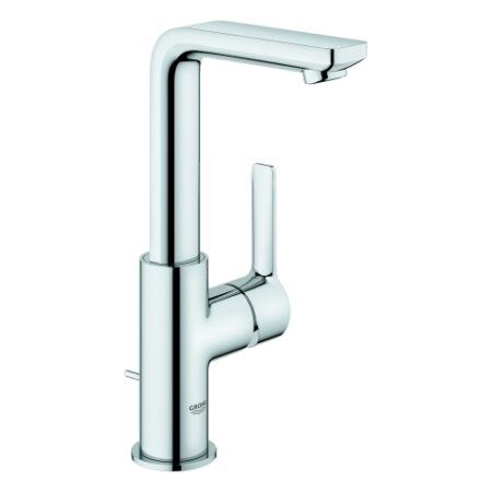 GROHE Einhand-Waschtischbatterie Lineare 23296_1, L-Size, Einlochmontage, schwenkbarer Auslauf, Zugstangen-Ablaufgarnitur 1 1/4'', chrom