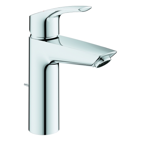 GROHE Einhand-Waschtischbatterie Eurosmart 23322_3, M-Size, Einlochmontage, Temperaturbegrenzer, Zugstangen-Ablaufgarnitur, chrom