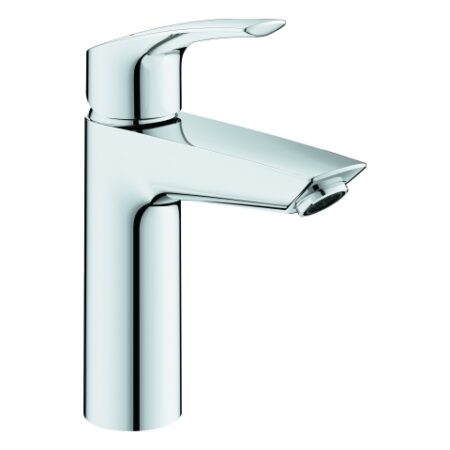 GROHE Einhand-Waschtischbatterie Eurosmart 23324_3, M-Size, Einlochmontage, Temperaturbegrenzer, glatter Körper, chrom