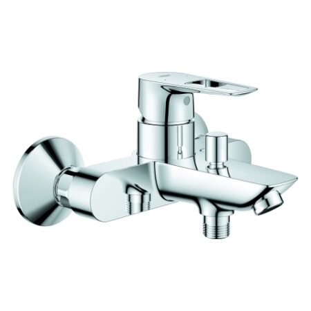 GROHE Einhand-Wannenbatterie BauLoop 23602_1, Wandmontage, mit Temperaturbegrenzer, S-Anschlüsse, eigensicher, chrom