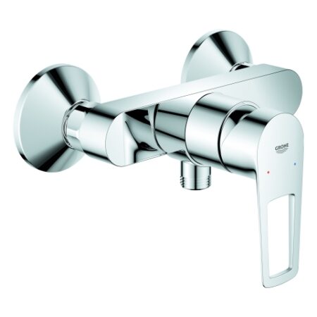 GROHE Einhand-Brausebatterie BauLoop 23633_1, Wandmontage, mit Temperaturbegrenzer, S-Anschlüsse, eigensicher, chrom