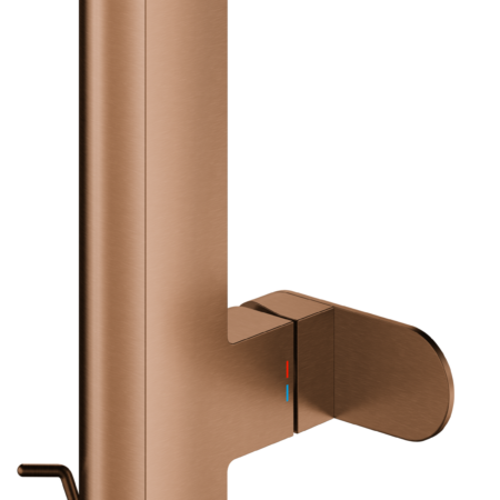 GROHE Einhand-Waschtischbatterie Plus 23843_4, L-Size, Einlochmontage, ausziehbarer Auslauf, Zugstangen-Ablaufgarnitur, warm sunset gebürstet