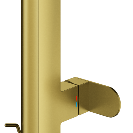 GROHE Einhand-Waschtischbatterie Plus 23843_4, L-Size, Einlochmontage, ausziehbarer Auslauf, Zugstangen-Ablaufgarnitur, cool sunrise gebürstet