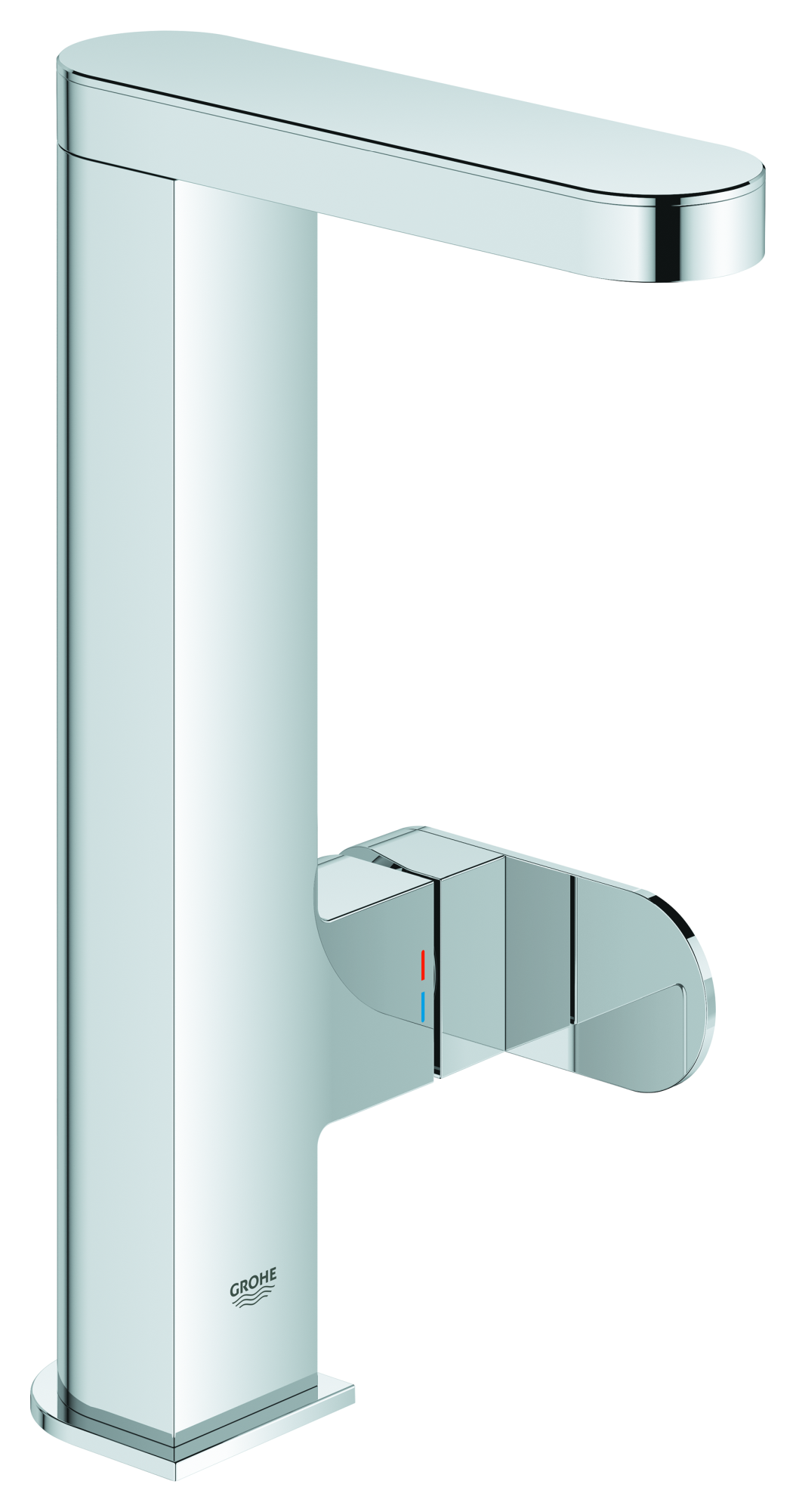 GROHE Einhand-Waschtischbatterie Plus 23844_4, L-Size, Einlochmontage, ausziehbarer Auslauf, glatter Körper mit Push-open Ablaufgarnitur, chrom