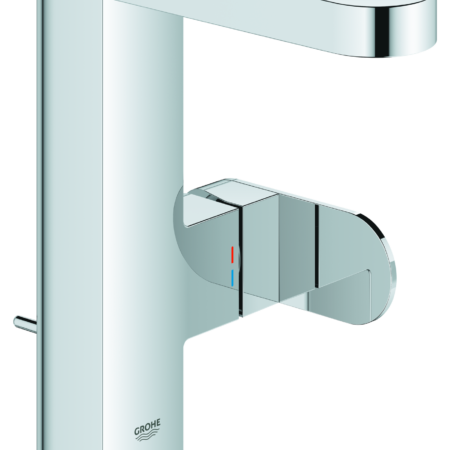 GROHE Einhand-Waschtischbatterie Plus 23871_4, M-Size, Einlochmontage, schwenkbarer Auslauf, Zugstangen-Ablaufgarnitur, chrom