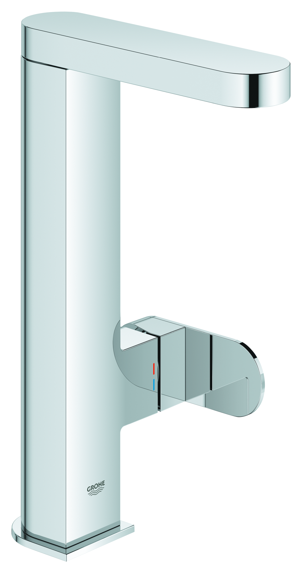 GROHE Einhand-Waschtischbatterie Plus 23873_4, L-Size, Einlochmontage, schwenkbarer Auslauf, glatter Körper mit Push-open Ablaufgarnitur, chrom