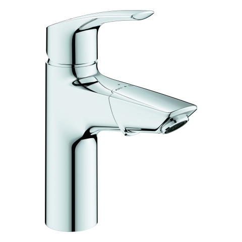 GROHE Einhand-Waschtischbatterie Eurosmart 23976_3, M-Size, herausziehbarer Auslauf, Einlochmontage, Temperaturbegrenzer, glatter Körper mit Push-open Ablaufgarnitur, chrom