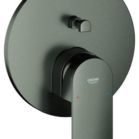 GROHE Einhand-Wannenbatterie Plus 24060_4, Fertigmontageset für Rapido SmartBox, hard graphite gebürstet