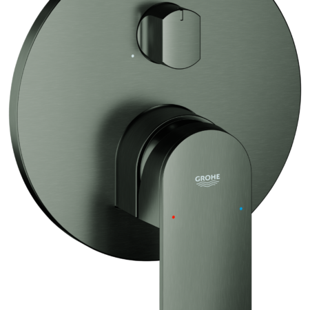 GROHE Einhandbatterie Plus 24093_4, 3-Wege Umstellung, Fertigmontageset für Rapido SmartBox, hard graphite gebürstet