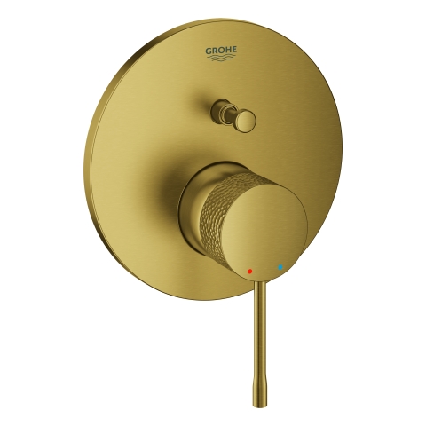 GROHE Einhand-Wannenbatterie Essence 24167_1, Fertigmontageset für GROHE Rapido SmartBox (35 604), Crafted Bedienungshebel aus Metall, crafted cool sunrise gebürstet