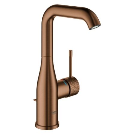 GROHE Einhand-Waschtischbatterie Essence 24174_1, L-Size, Crafted Bedienungshebel aus Metall, Zugstangen-Ablaufgarnitur 1 1/4", crafted warm sunset gebürstet