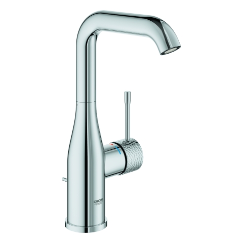 GROHE Einhand-Waschtischbatterie Essence 24174_1, L-Size, Crafted Bedienungshebel aus Metall, Zugstangen-Ablaufgarnitur 1 1/4", crafted chrom