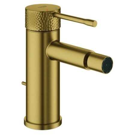 GROHE Einhand-Bidetbatterie Essence 24178_1, Crafted Bedienungshebel aus Metall, Zugstangen-Ablaufgarnitur 1 1/4", crafted cool sunrise gebürstet