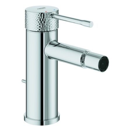 GROHE Einhand-Bidetbatterie Essence 24178_1, Crafted Bedienungshebel aus Metall, Zugstangen-Ablaufgarnitur 1 1/4", crafted chrom