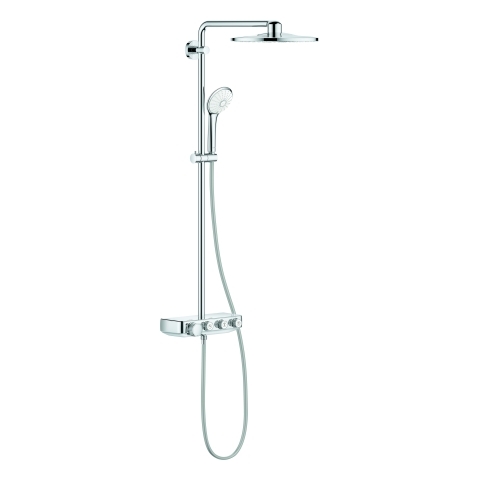 GROHE Duschsystem Euphoria SmartControl System 310 Duo 26507, mit Aufputz-Thermostatbatterie, Wandmontage, horizontaler Duscharm 450 mm, maximaler Durchfluss bei 3 bar: 20 l/min (Kopfbrause), 16 l/min (Handbrause), chrom
