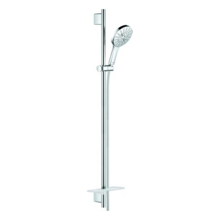 GROHE Brausestangenset Rainshower SmartActive 130 26578, 3 Strahlarten, Brausestange 900 mm, Brauseschlauch Silverflex 1.750 mm, Ablage, chrom