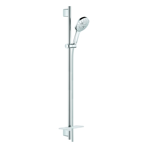 GROHE Brausestangenset Rainshower SmartActive 130 26578, 3 Strahlarten, Brausestange 900 mm, Brauseschlauch Silverflex 1.750 mm, Ablage, chrom