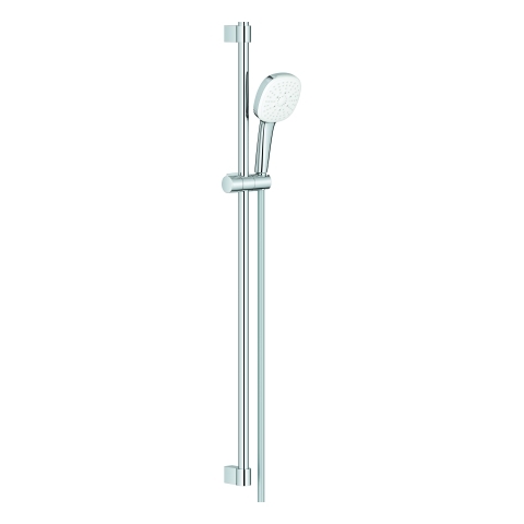 GROHE Brausestangenset Tempesta Cube 110 27789_3, 900mm, Handbrause Tempesta Cube 110, 3 Strahlarten: Rain/Jet/Massage, maximaler Durchfluss bei 3 bar: 13.5 l/min, Brauseschlauch Relexaflex 1.750mm, chrom