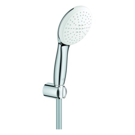 GROHE Wandhalterset Tempesta 110 27799_3, Handbrause Tempesta 110, 2 Strahlarten: Rain/Jet, maximaler Durchfluss bei 3 bar: 13.5 l/min, Handbrausehalter, Relexaflex-Brauseschlauch 1.250mm, chrom