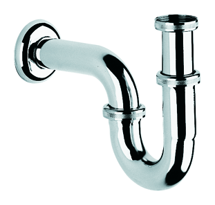 GROHE Röhren-Geruchverschluss 28947, 1 1/4", für Waschtische, Wandanschluss, Schubrosette, chrom