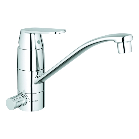 GROHE Einhand-Spültischbatterie Eurosmart Cosmopolitan 31161, flacher Auslauf, Einlochmontage, integrierte Vorabsperrung, chrom