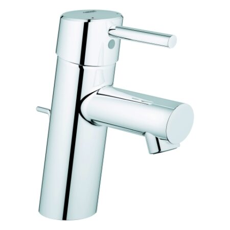GROHE Einhand-Waschtischbatterie Concetto 32204_1, S-Size, Einlochmontage, Zugstangen-Ablaufgarnitur 1 1/4'', chrom