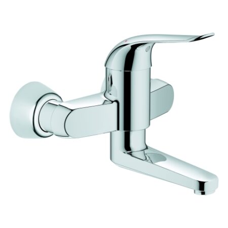 GROHE Einhand-Waschtischbatterie Eurosmart Care 32767, Wandmontage, 46 mm Keramikkartusche, Ausladung 197 mm, Hebellänge 120 mm, chrom