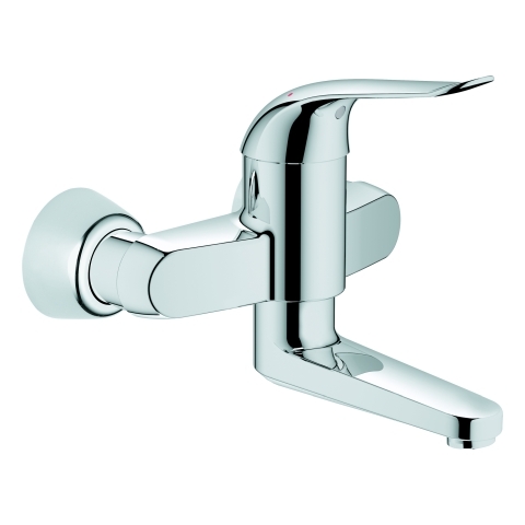 GROHE Einhand-Waschtischbatterie Eurosmart Care 32767, Wandmontage, 46 mm Keramikkartusche, Ausladung 197 mm, Hebellänge 120 mm, chrom