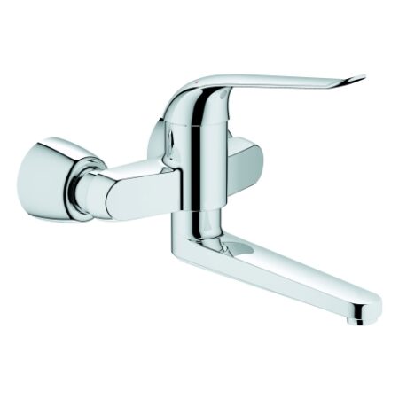 GROHE Einhand-Waschtischbatterie Eurosmart Care 32774, Wandmontage, Ausladung 274 mm, 46 mm Keramikkartusche, Hebellänge 170 mm, chrom