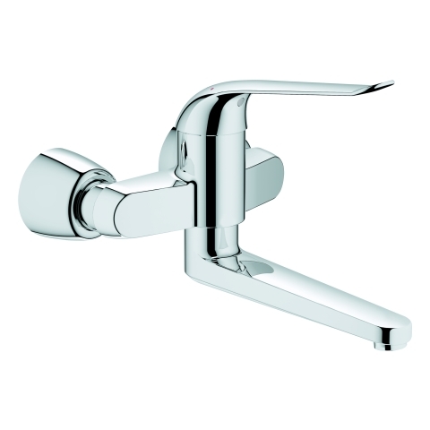 GROHE Einhand-Waschtischbatterie Eurosmart Care 32774, Wandmontage, Ausladung 274 mm, 46 mm Keramikkartusche, Hebellänge 170 mm, chrom