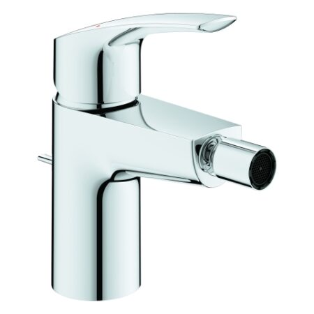 GROHE Einhand-Bidetbatterie Eurosmart 32929_3, Einlochmontage, Temperaturbegrenzer, Zugstangen-Ablaufgarnitur, chrom
