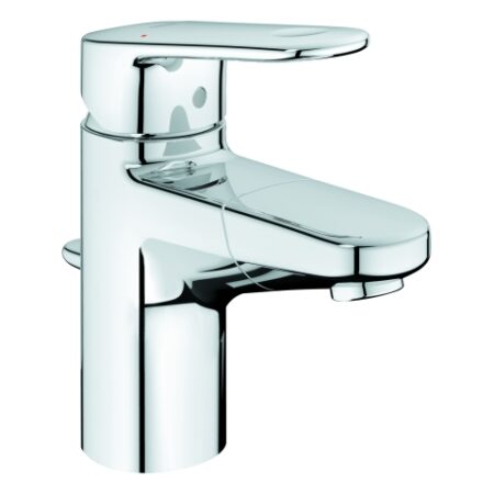 GROHE Einhand-Waschtischbatterie Europlus 33155_2, S-Size, Einlochmontage, herausziehbarer Auslauf, Rückflussverhinderer, Zugstangen-Ablaufgarnitur 1 1/4'', chrom
