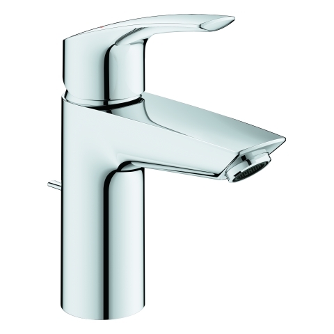GROHE Einhand-Waschtischbatterie Eurosmart 33265_3, S-Size, Einlochmontage, Temperaturbegrenzer, Zugstangen-Ablaufgarnitur, chrom