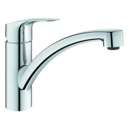 GROHE Einhand-Spültischbatterie Eurosmart 33281_3, flacher Auslauf, Einlochmontage, schwenkbarer Gussauslauf, Schwenkbereich 140°, chrom