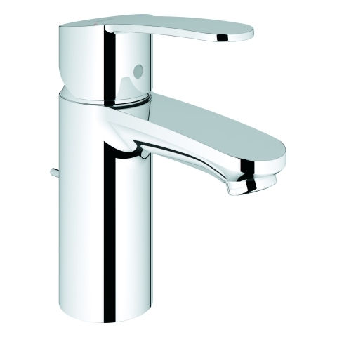 GROHE Einhand-Waschtischbatterie Eurostyle Cosmopolitan 33552_2, S-Size, Einlochmontage, Zugstangen-Ablaufgarnitur 1 1/4'', chrom