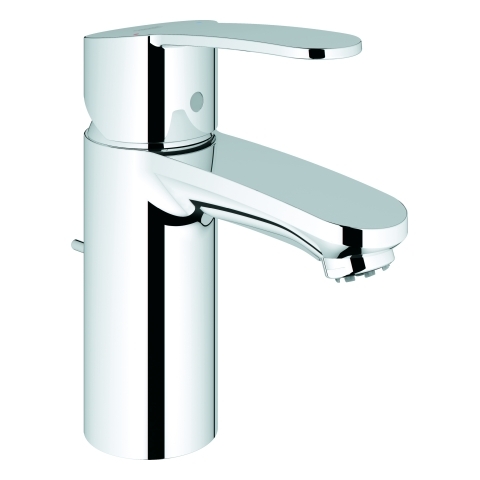 GROHE Einhand-Waschtischbatterie Eurostyle Cosmopolitan 33561_2, S-Size, Einlochmontage, Zugstangen-Ablaufgarnitur 1 1/4'', Niederdruck für offene Warmwasserbereiter, chrom