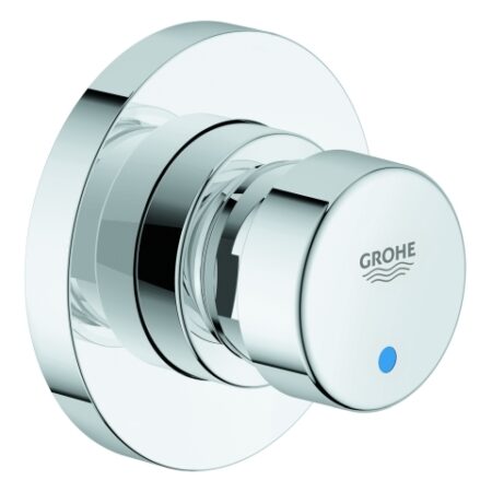 GROHE Selbstschluss-Durchgangsventil Eurosmart CT 36268, für Wandeinbau mit Unterputz-Einbaukörper, ohne Mischung, Markierung blau/rot, chrom