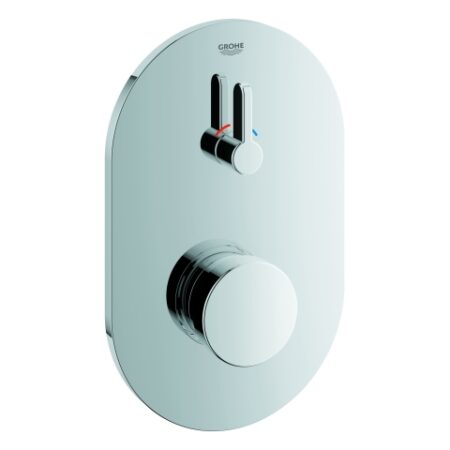 GROHE Selbstschluss-Brausebatterie Eurosmart CT 36321, mit Mischung, Fertigmontageset für UP-Einbaukasten 36 322 001, chrom