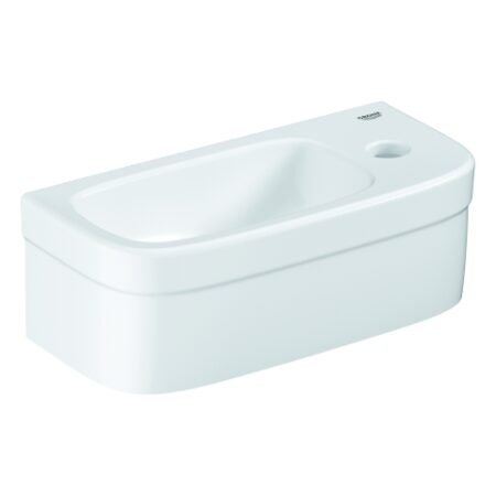 GROHE Mini-Handwaschbecken Euro Keramik 39327, wandhängend, 370 x 180 mm, 1 Hahnloch, aus Sanitärkeramik, alpinweiß