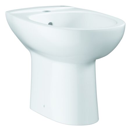 GROHE Standbidet Bau Keramik 39432, 1 Hahnloch, mit Überlauf, aus Sanitärkeramik, alpinweiß