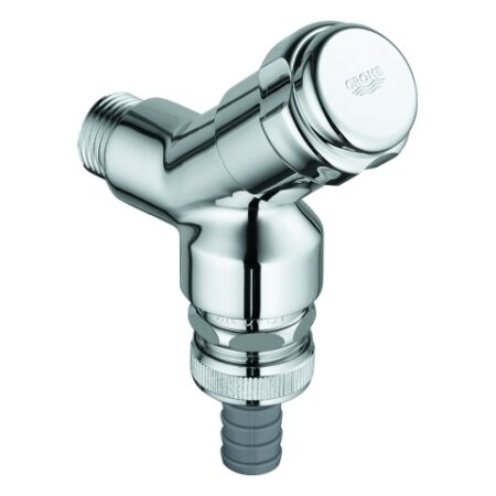 GROHE Armaturenkombination 41190, DN 15, Wandmontage, Schrägsitzausführung, Sicherungseinrichtung Typ HD, Fettkammer-Oberteil 1/2'' für den absperrbaren Schlauchanschluss, eigensicher, chrom