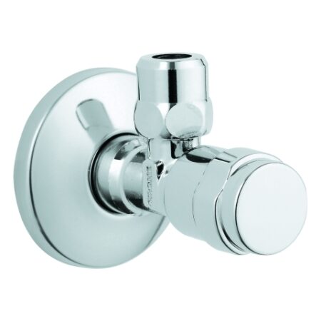 GROHE Eckventil Egaplus 41263, DN 15, Wandanschluss 1/2'', Abgang 3/8'', mit Längenausgleich, mit Quetschverschraubung Ø 10 mm, Markierung neutral, chrom