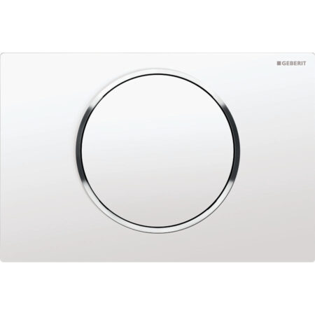 GE Betaetigungsplatte Sigma10 Spuel/Stop KS weiss/chrom/weiss, rund
