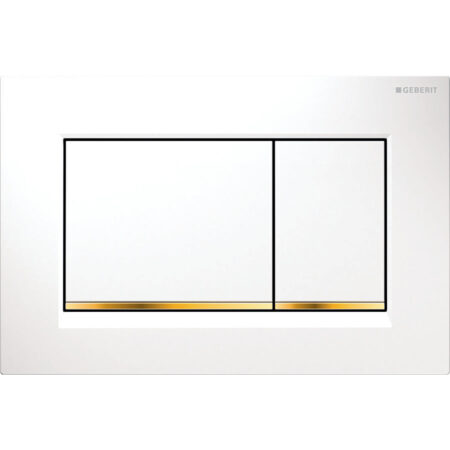 GE Betaetigungsplatte Sigma20 2-Mengen Kunststoff weiss/gold/weiss, eckig