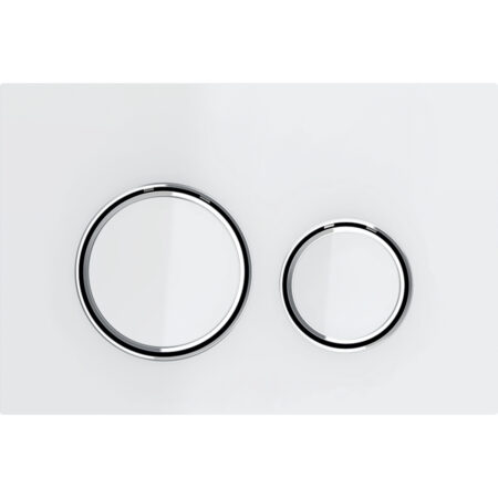 GE Betaetigungsplatte Sigma50 2-Mengen Glas weiss glanz/chrom, rund